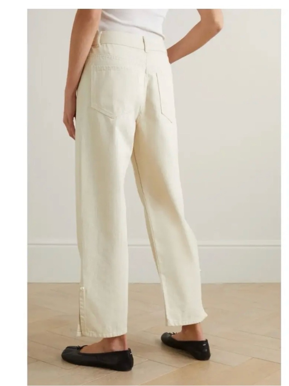 MOTHER Of Pearl White High-Rise Jeans with Pearl Embellishments - Picture 3 of 14